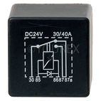 Mini-relæ 24V-30/40A 5s, diode