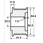 Remskive 8 spore, 22x58x41