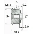 Frigøringsremskive 6 spor