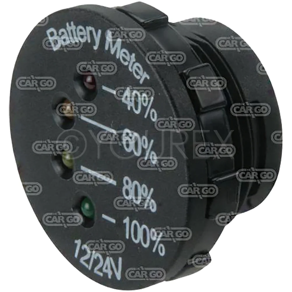 Batteriindikator 12V/24V, indbyggd