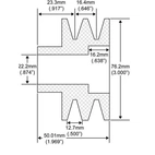 Remskive 2V 22,2x76mm, Delco