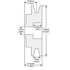 Remskive 17x108 - 16mm bånd