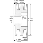 Remskive USA Traktor 17x64,2sp