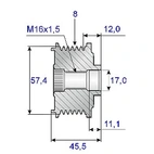 Løsningsrem.17x57, 8sp