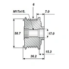 Frigångsremmen 17x59, 6 gear