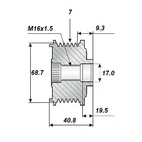 Udløserrem.17x69, 7kørtæl