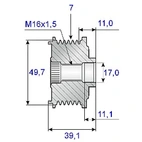 Frigångsrem.17x50/53x39, 7sp