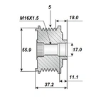 Koblingsrem.17x56, 5 gear