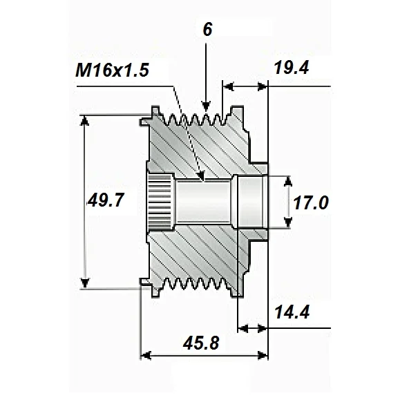 Frigångsrem 17x50/55x45, 6sp