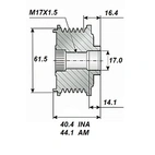Frigångsrem. 17x61,5, 6-hul