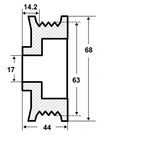 Remskive 17x63 mm, 8 spår