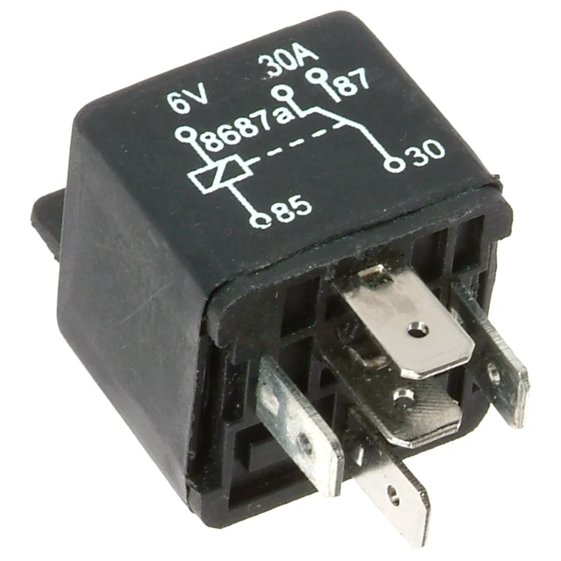 Minirelæ 6V-30A, 5 ben omkopl.