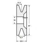 Remskive 16x67x13/1sp