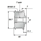 Frigångsrem.17x60x40,6, 7sp