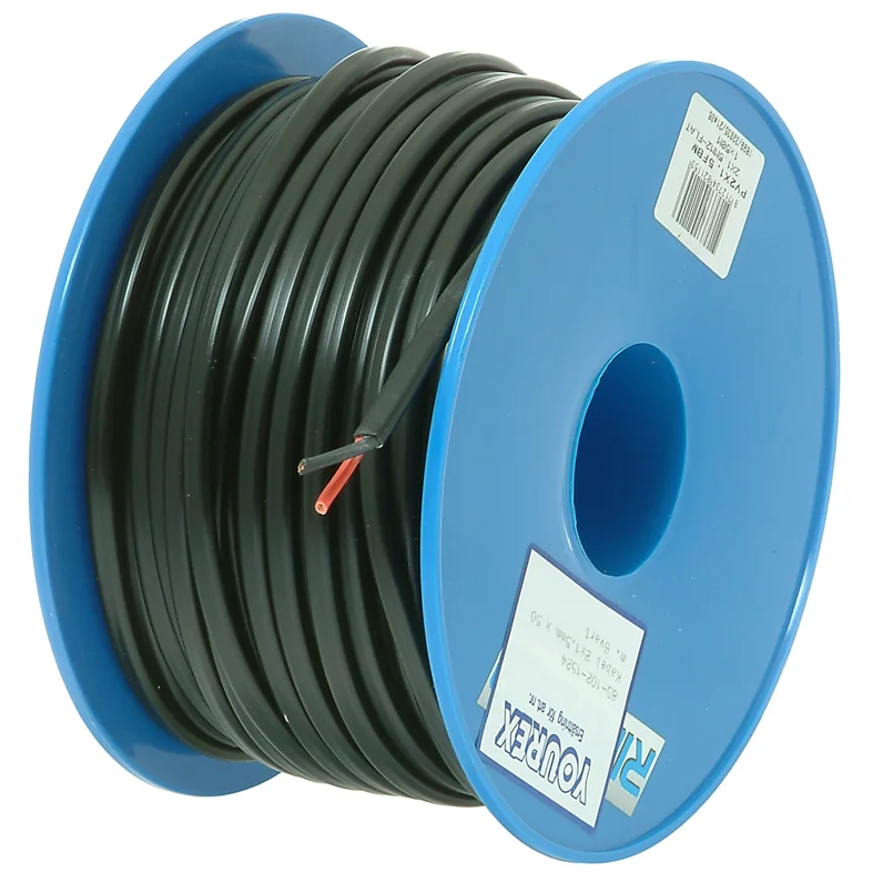 Kabel 2x1,5mm² x 100m/L. Sort