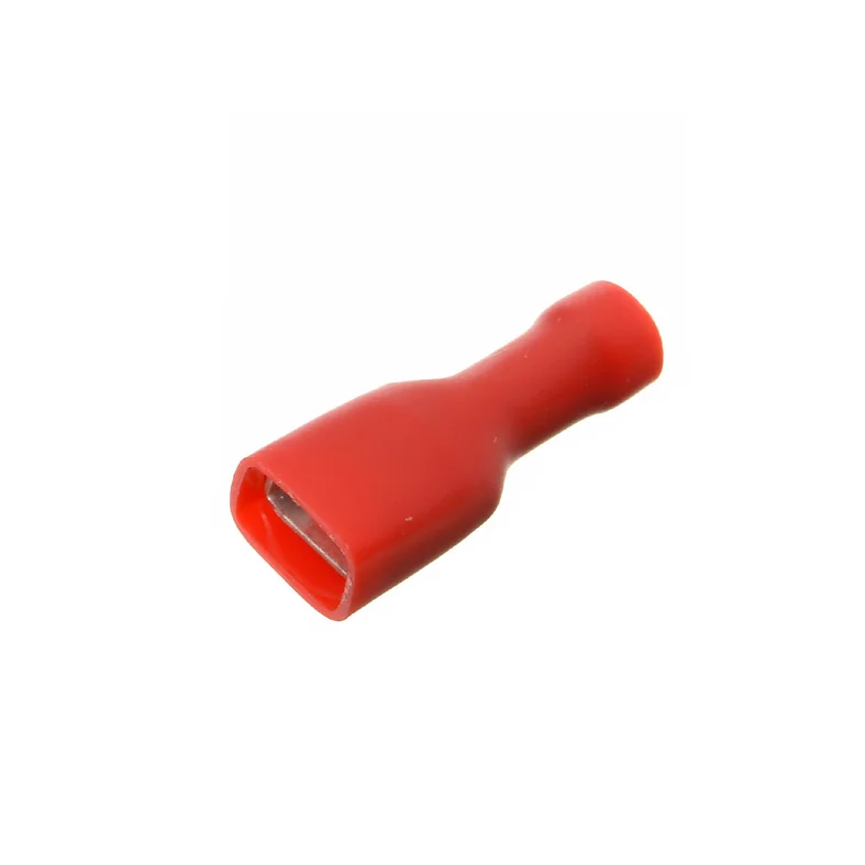 Flatstiftshyl. isol. 6,3 mm. 100 stk