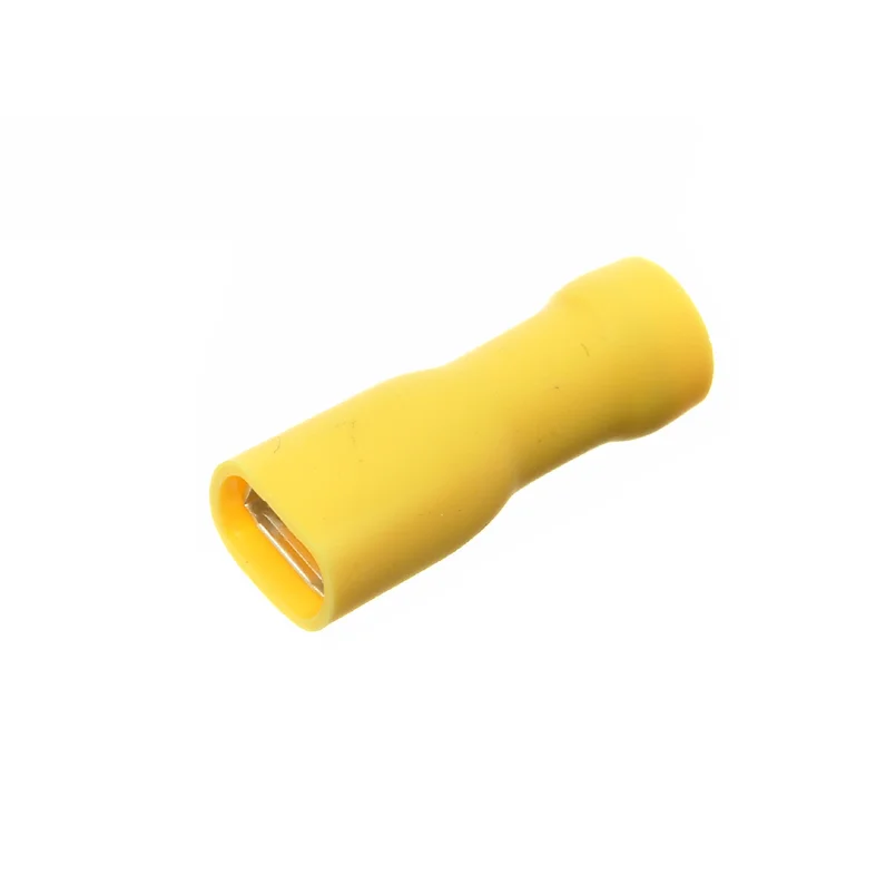 Fladstifthylse isoleret 6,3 mm. 50 stk