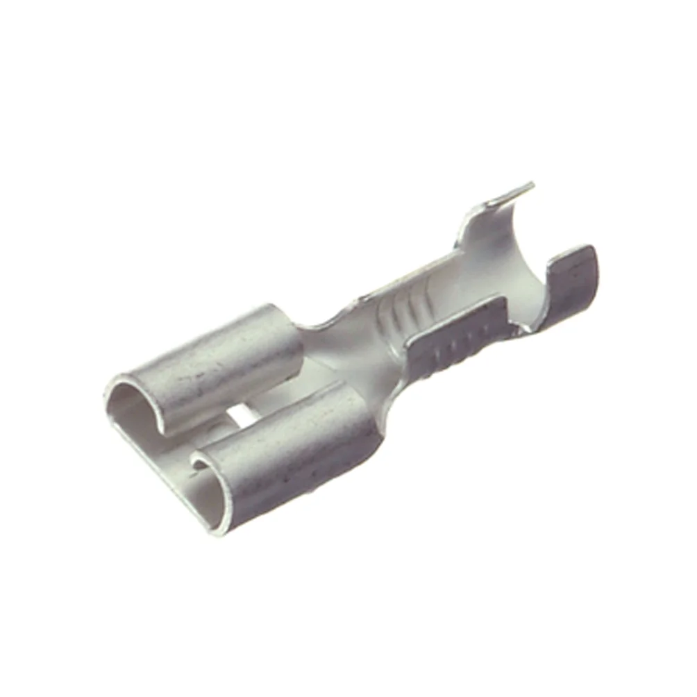 Fladstiftsbeskyttelse, uisoleret, 6,3 mm, 100