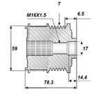 Frigøringsrem.17x59x75, 7sp