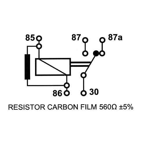 Minirelæ 12V-40A, 5 stift, resi