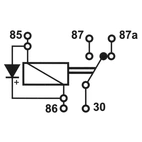 Mini startrelæ 24V-10/20A, 5s, diode