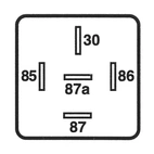 Mini startrelæ 24V-10/20A, 5s, diode
