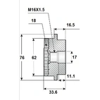 Frigångsremsskive 17x76x33,6