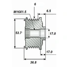 Frigangsværksrem.17x59x36,75, 6sp