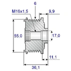 Frigangssnor.17x59x36,1, 6gear