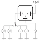Blinklysrelæ 3-pins, 12V