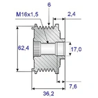 Fri tørløbsrem.17x68,2x36,2, 6tr
