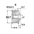 Fjernstartrem. 17x64x59,67, 6sp