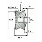 Frigåningsrem.17x62x52, 6sm